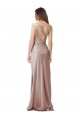 One Shoulder Stretch Satin Sleeveless Open Back Dusty Pink Formal Evening Gown / Prom Dress / Bridesmaid Dress Edinburgh