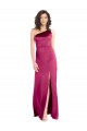 One Shoulder Stretch Satin Sleeveless Open Back Fuchsia Formal Evening Gown / Prom Dress / Bridesmaid Dress Edinburgh