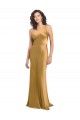 One Shoulder Stretch Satin Sleeveless Gold Formal Evening Gown / Prom Dress / Bridesmaid Dress Edinburgh