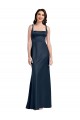 Square Neck Stretch Satin Sleeveless Low Back Dark Navy Formal Evening Gown / Prom Dress / Bridesmaid Dress Edinburgh