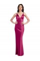 Spaghetti Straps Stretch Satin Sleeveless Low Back Fuchsia Formal Evening Dress / Bridesmaid Dress Edinburgh