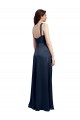 Cowl Neck Stretch Satin Sleeveless Low Back Dark Navy Formal Evening Gown / Prom Dress / Bridesmaid Dress Edinburgh
