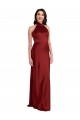 Halter Neck Stretch Satin Sleeveless Backless Burgundy Black Tie Evening Gown / Prom Dress / Bridesmaid Dress Edinburgh