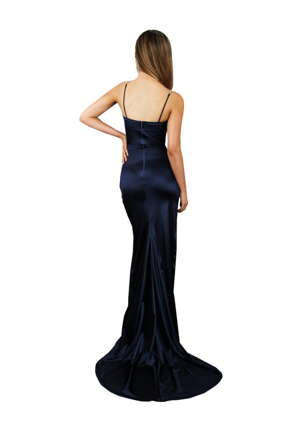 Sweetheart Stretch Satin Sleeveless Dark Navy Formal Evening Gown / Prom Dress / Bridesmaid Dress Edinburgh