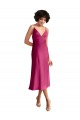 V-Neck Stretch Satin Sleeveless Low Back Fuchsia Formal Evening Gown / Prom Dress / Bridesmaid Dress Edinburgh