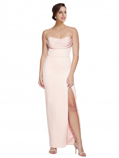 Cowl Neck Stretch Satin Sleeveless Low Back Formal Evening Gown / Prom Dress / Bridesmaid Dress Edinburgh