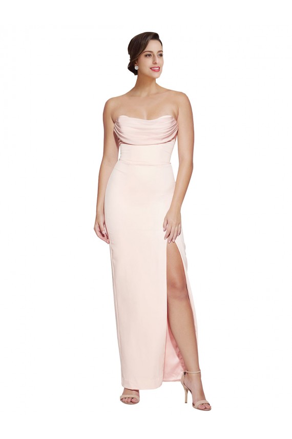 Cowl Neck Stretch Satin Sleeveless Low Back Formal Evening Gown / Prom Dress / Bridesmaid Dress Edinburgh