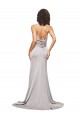 High Neck Stretch Satin Sleeveless Low Back Formal Evening Gown / Prom Dress / Bridesmaid Dress Edinburgh