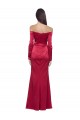 Sweetheart Stretch Satin Long Sleeves Dark Red Formal Evening Gown / Prom Dress / Bridesmaid Dress Edinburgh