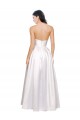 Strapless Stretch Satin Sleeveless Low Back White Formal Evening Gown / Prom Dress / Bridesmaid Dress Edinburgh