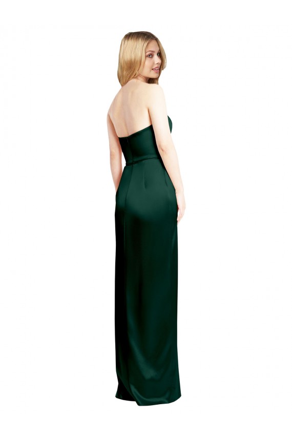 Scoop Neck Stretch Satin Sleeveless Hunter Formal Evening Gown / Prom Dress / Bridesmaid Dress Edinburgh