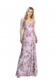 Cowl Neck Stretch Satin & Floral Sleeveless Formal Evening Gown / Bridesmaid Dress Edinburgh