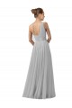 One Shoulder Tulle Sleeveless Silver Bridesmaid Gown Edinburgh