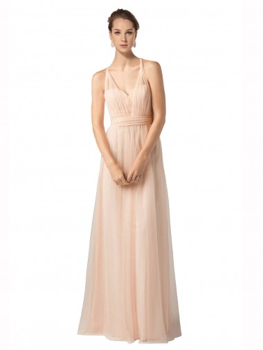 Sweetheart Tulle Sleeveless Nude Bridesmaid Dress / Evening Dress Edinburgh
