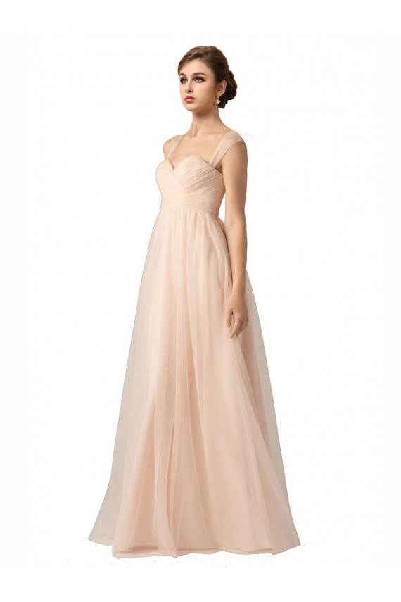 Sweetheart Tulle Sleeveless Nude Bridesmaid Evening Gowns Edinburgh