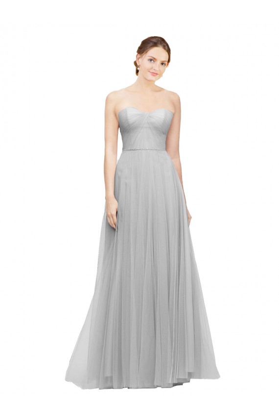 Sweetheart Tulle Sleeveless Silver Bridesmaid Dress Edinburgh