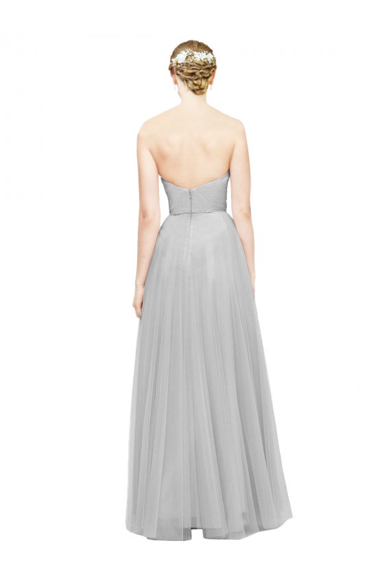 Sweetheart Tulle Sleeveless Silver Bridesmaid Dress Edinburgh