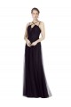 Spaghetti Straps Tulle Sleeveless Black Bridesmaid Gown Edinburgh