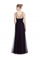 Spaghetti Straps Tulle Sleeveless Black Bridesmaid Gown Edinburgh
