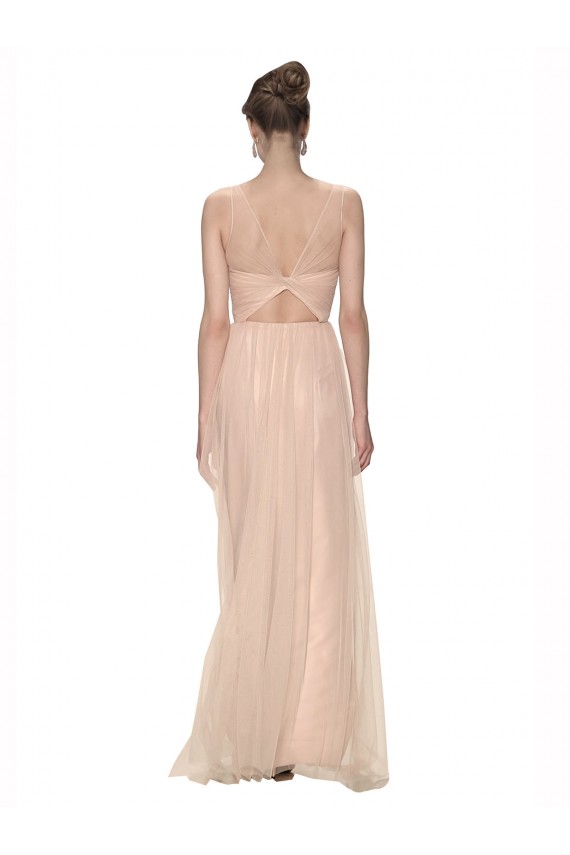Illusion Neck Tulle Sleeveless Blush Bridesmaid Dress Edinburgh
