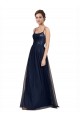 Spaghetti Straps Tulle & Lace Sleeveless Dark Navy Bridesmaid Dress Edinburgh