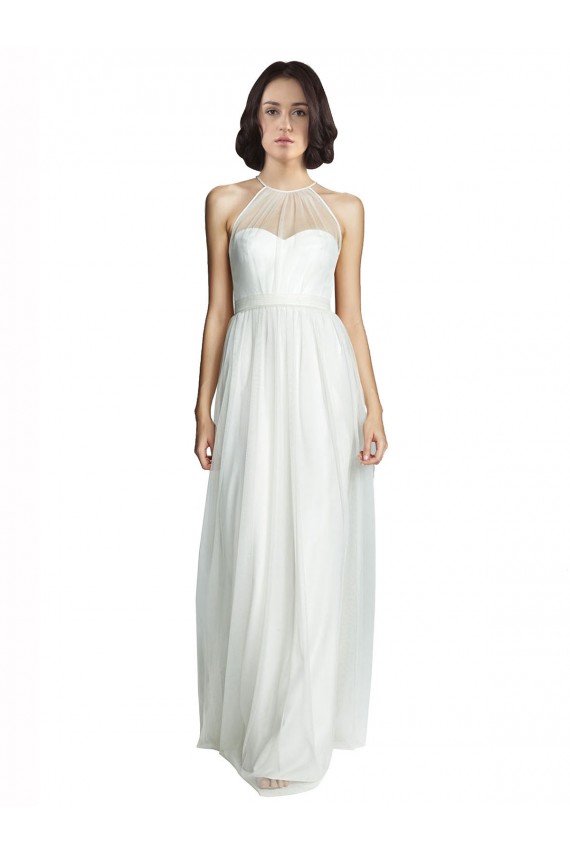Halter Neck Tulle Sleeveless White Bridesmaid Dress Edinburgh