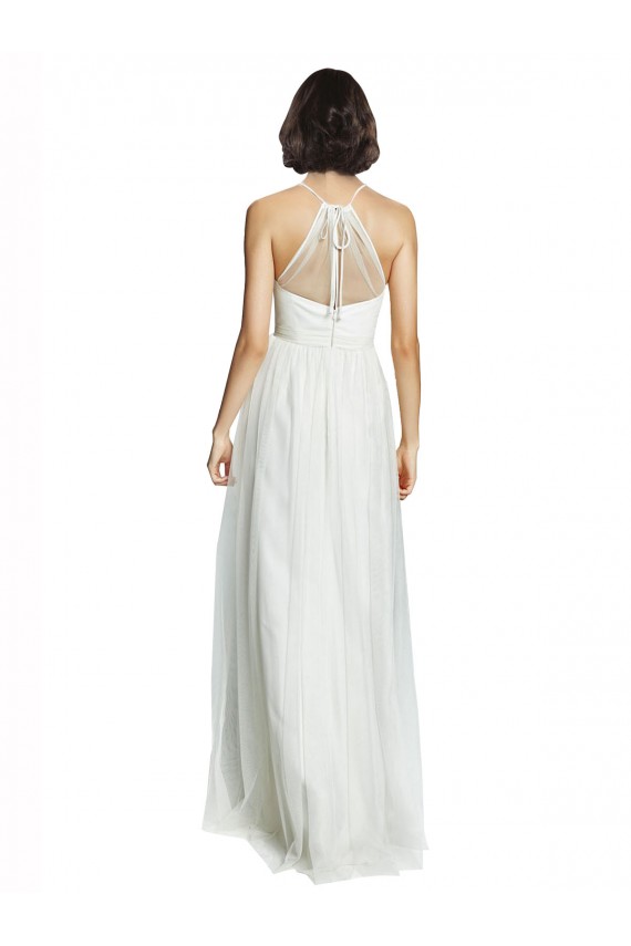Halter Neck Tulle Sleeveless White Bridesmaid Dress Edinburgh