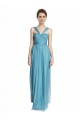 Spaghetti Straps Tulle Sleeveless Sky Blue Bridesmaid Dress Edinburgh