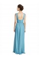 Spaghetti Straps Tulle Sleeveless Sky Blue Bridesmaid Dress Edinburgh