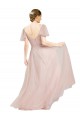 V-Neck Tulle Flutter Sleeves Pink Formal Dress / Bridesmaid Dress Edinburgh