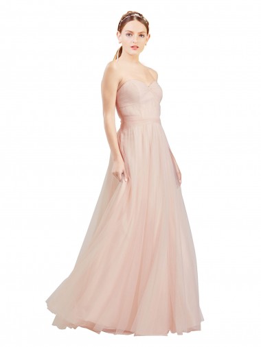 Sweetheart Tulle Sleeveless Open Back Pink Semi Formal Dress / Bridesmaid Dress Edinburgh