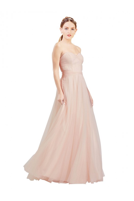Sweetheart Tulle Sleeveless Open Back Pink Semi Formal Dress / Bridesmaid Dress Edinburgh