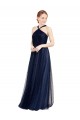 Halter Neck Tulle Sleeveless Navy Blue Bridesmaid Dress / Evening Dress Edinburgh