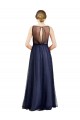Boat Neck Tulle Sleeveless Keyhole Back Burgundy Semi Formal Evening Dress / Bridesmaid Dress Edinburgh
