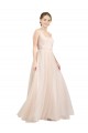 Scoop Neck Tulle Sleeveless Open Back Pink Semi Formal Evening Dress / Bridesmaid Dress Edinburgh