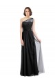 One Shoulder Tulle Sleeveless Black Bridesmaid Dress Edinburgh
