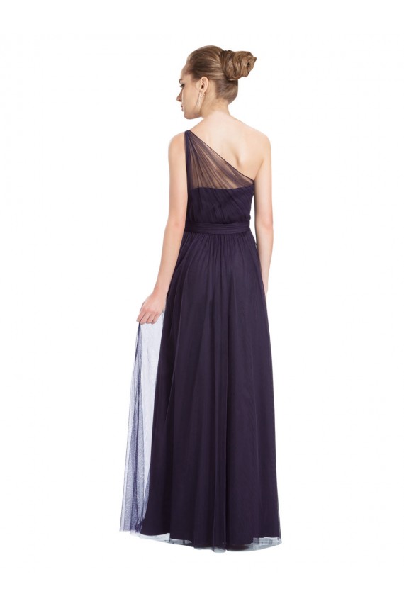 One Shoulder Tulle Sleeveless Black Bridesmaid Dress Edinburgh