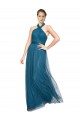 Halter Neck Tulle Sleeveless Open Back Teal Green Bridesmaid Dress Edinburgh