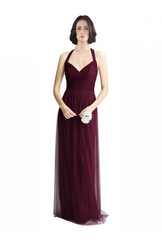 Halter Neck Tulle Sleeveless Open Back Red Bridesmaid Dress / Evening Dress Edinburgh