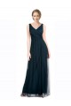 V-Neck Tulle Sleeveless Blue Bridesmaid Dress Edinburgh