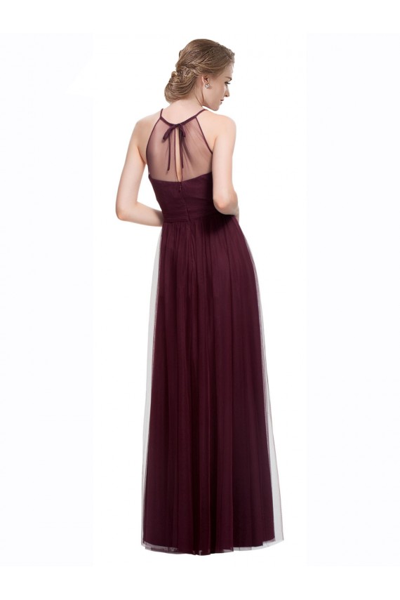 Halter Neck Tulle Sleeveless Red Bridesmaid Dress Edinburgh