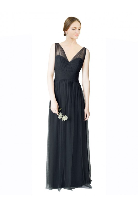 V-Neck Tulle Sleeveless V-Back Pewter Formal Dress / Bridesmaid Dress Edinburgh