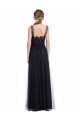 Bateau Neck Tulle & Lace Sleeveless Low Back Black Bridesmaid Dress Edinburgh