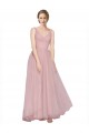 V-Neck Tulle Sleeveless V-Back Pink Bridesmaid Dress Edinburgh