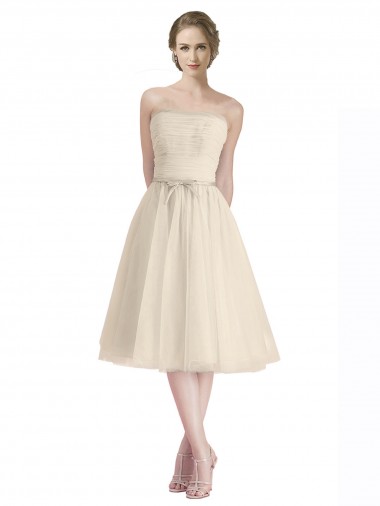 Strapless Tulle Sleeveless Bridesmaid Dress Edinburgh