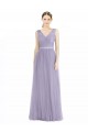 V-Neck Tulle Sleeveless V-Back Lilac Bridesmaid Dress Edinburgh