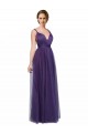 Spaghetti Straps Tulle Sleeveless Open Back Purple Bridesmaid Dress Edinburgh