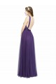 Spaghetti Straps Tulle Sleeveless Open Back Purple Bridesmaid Dress Edinburgh