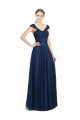 V-Neck Tulle Sleeveless Open Back Dark Navy Bridesmaid Dress Edinburgh