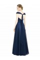 V-Neck Tulle Sleeveless Open Back Dark Navy Bridesmaid Dress Edinburgh